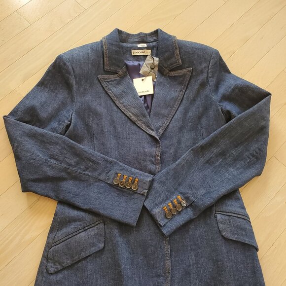 SIMKHAI ! Jasper Cinched-Waist Denim Blazer Jacket in Imperial ( US/2) - Picture 8 of 12